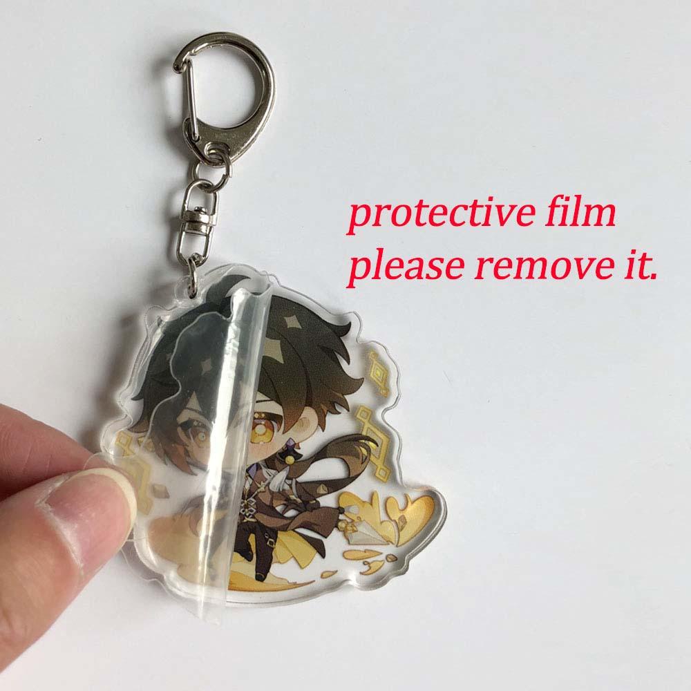 Móc Chìa Khóa Bằng Acrylic Trong Suốt Hai Mặt Hình DARON Genshin Va Chạm