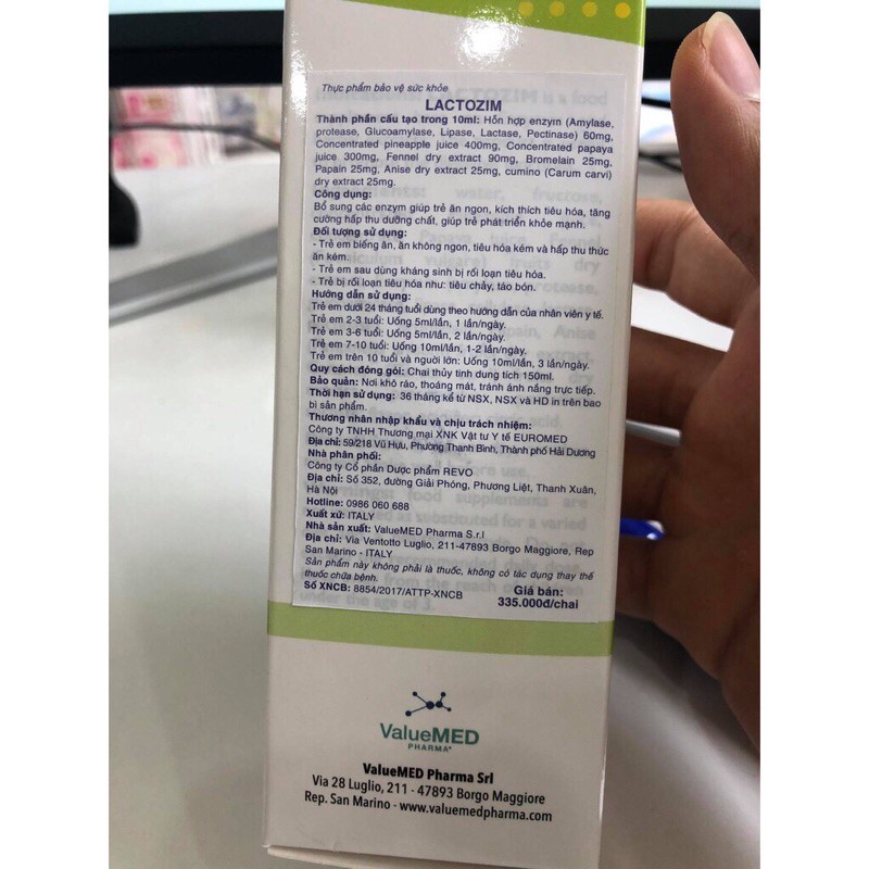 (QUÀ TẶNG) Lactozim / Lactozym Bổ Sung Các Enzym Giúp Trẻ Ăn Ngon, Kích Thích Tiêu Hóa, Tăng Cường Hấp Thu -150ml