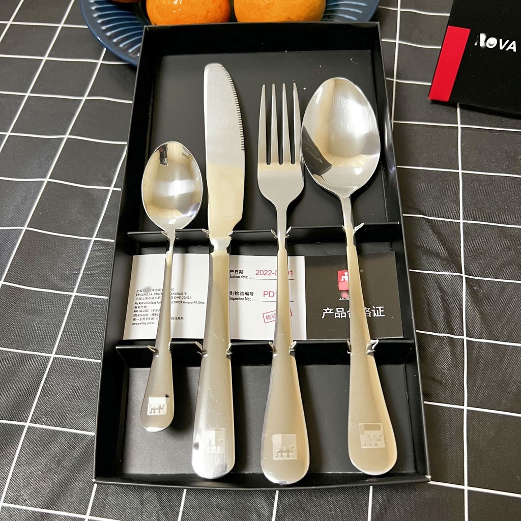 Set dao, dĩa, thìa ăn beefsteak Set Thìa Bằng Thép Không Gỉ An Toàn Cho Sức Khoẻ, Bộ Đồ Bàn Ăn Sang 