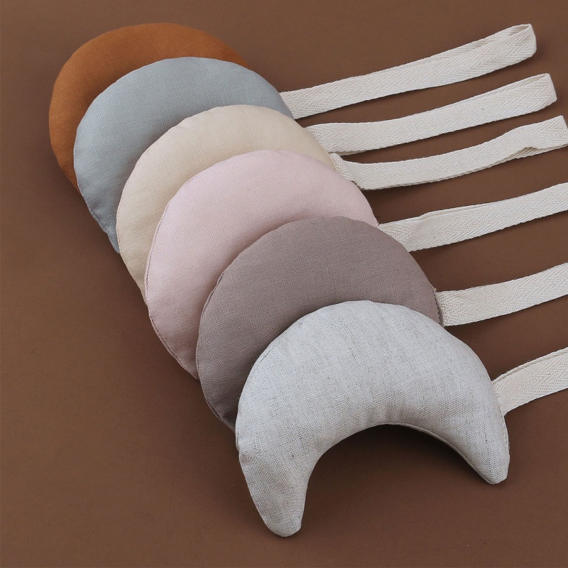 Dây Kẹp Núm Vú Giả Bằng Cotton Mềm Hình Mặt Trăng Trang Trí Cho Bé Sơ Sinh