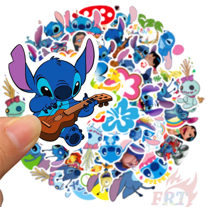 DISNEY Set 100 miếng dán hoạt hình Lilo &amp; Stitch trang trí đa năng