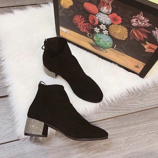 Bốt cổ ngắn 5cm da lộn sang chảnh ( GN250 )