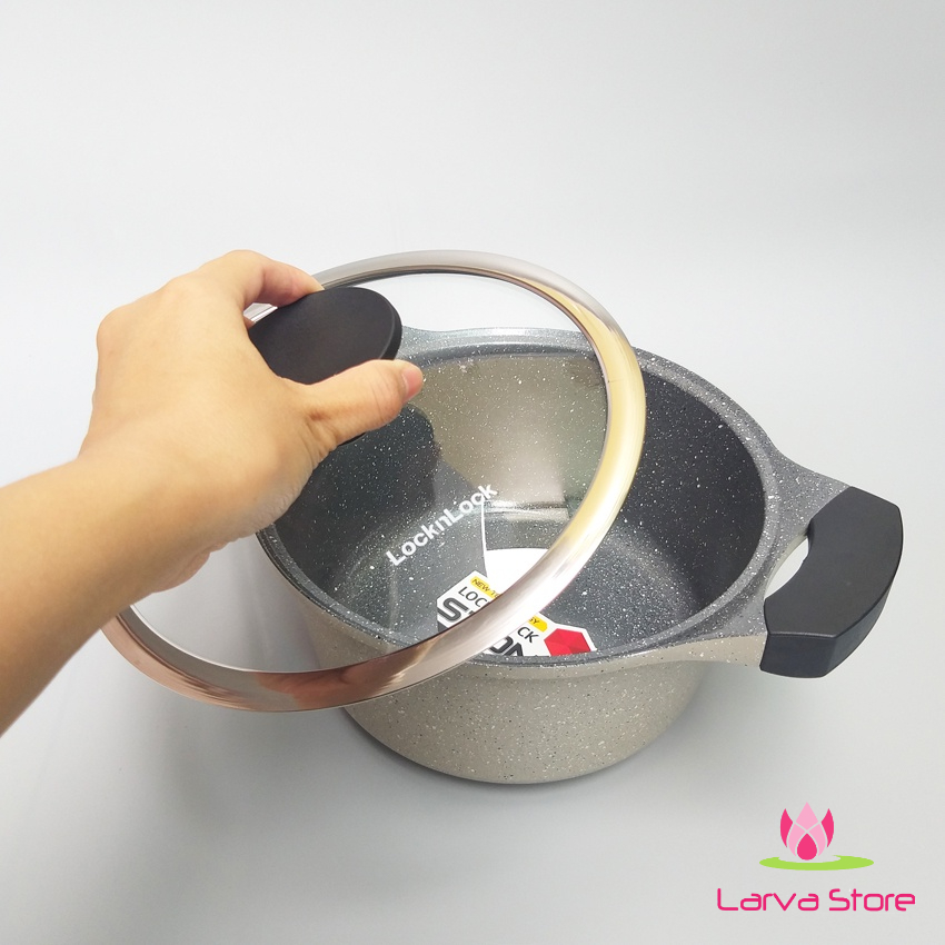 Nồi Đá Cao Cấp Lock&amp;Lock Stone LCA6202D IH 20cm (Đáy từ) - Larva Store