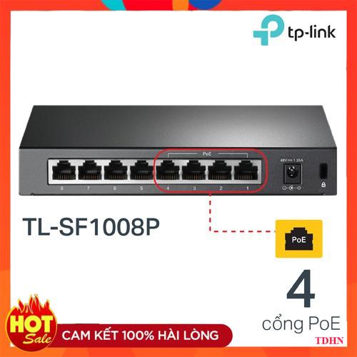 [Hãng] TP-Link Bộ chia tín hiệu POE 8 cổng RJ4510/100 Mbps Mở rộng mạng ổn định - TL-SG1008P