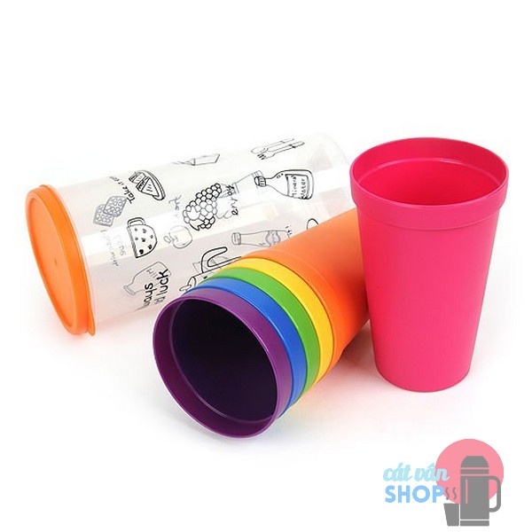 Bộ 6 ly nhựa màu Rainbow Lock&amp;Lock thích hôp dùng cho bé hoặc dã ngoại HPP707S6