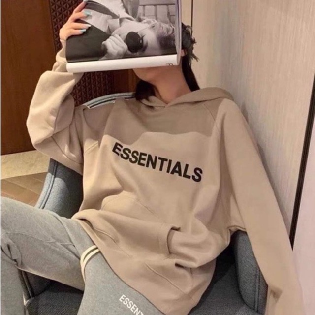 Áo Khoác Hoodie ( kèm video thật) Nỉ Có Mũ Form Rộng ESSENTIALS Nhiều Màu Unisex Nam Nữ Ulzzang
