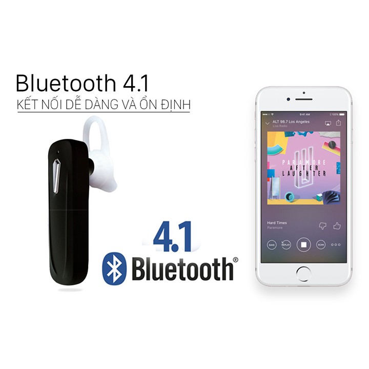 Tai Nghe Bluetooth Không Dây V4.1 - Âm Chất - Nhỏ Gọn - Tặng 1 Dây Sạc Nhanh - tai nghe giá rẻ- JAVA Shop