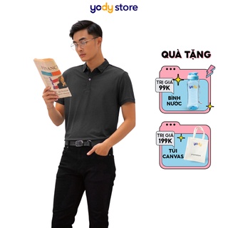 Áo polo nam YODY vải hàu phối vai kiểm soát độ ẩm thấm hút tốt kháng khuẩn khử mùi APM4350