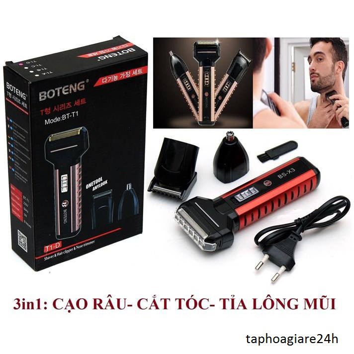 Tông đơ 3in1 BT-T1 Cắt tóc + cạo râu + tỉa lông mũi tiện lợi