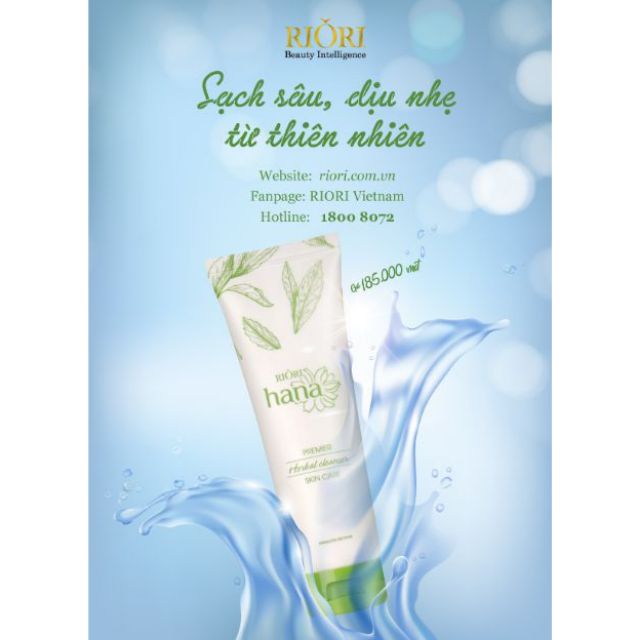 Sữa rửa mặt thảo mộc Riori herbal cleanser