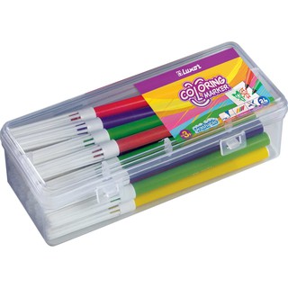 Hộp bút dạ tô mầu (24 mầu bút) LUXOR đựng trong hộp nhựa Plastic 6101/24 TUB(