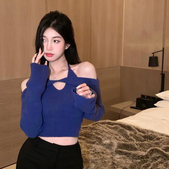 One Áo sweater Tay Dài Hở Vai Thời Trang Quyến Rũ Cho Nữ COZOK