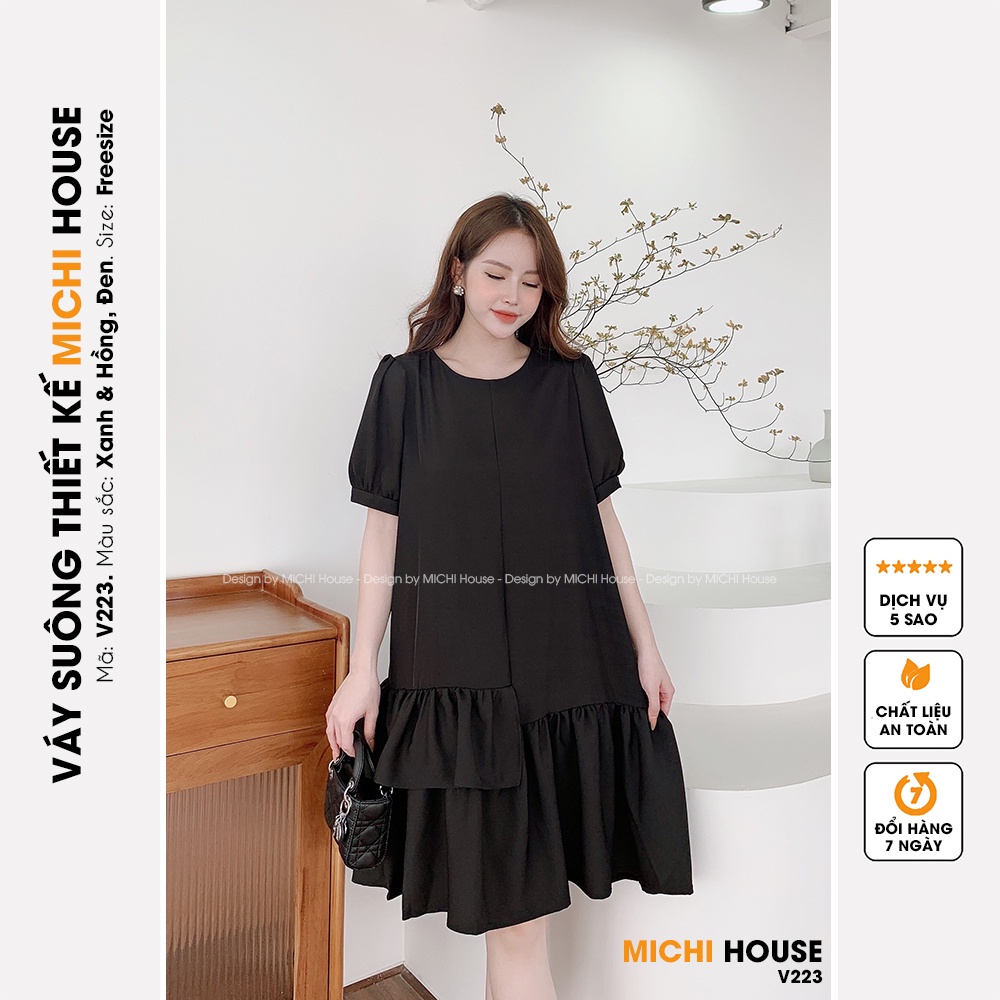 Đầm Suông Đuôi Cá Dáng Rộng MICHI House - VS223 Váy Xuông Ngắn Cổ Tròn Freesize | BigBuy360 - bigbuy360.vn