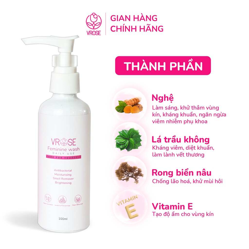 Combo gel phụ khoa nano và dung dịch vệ sinh nano nghệ Vrose