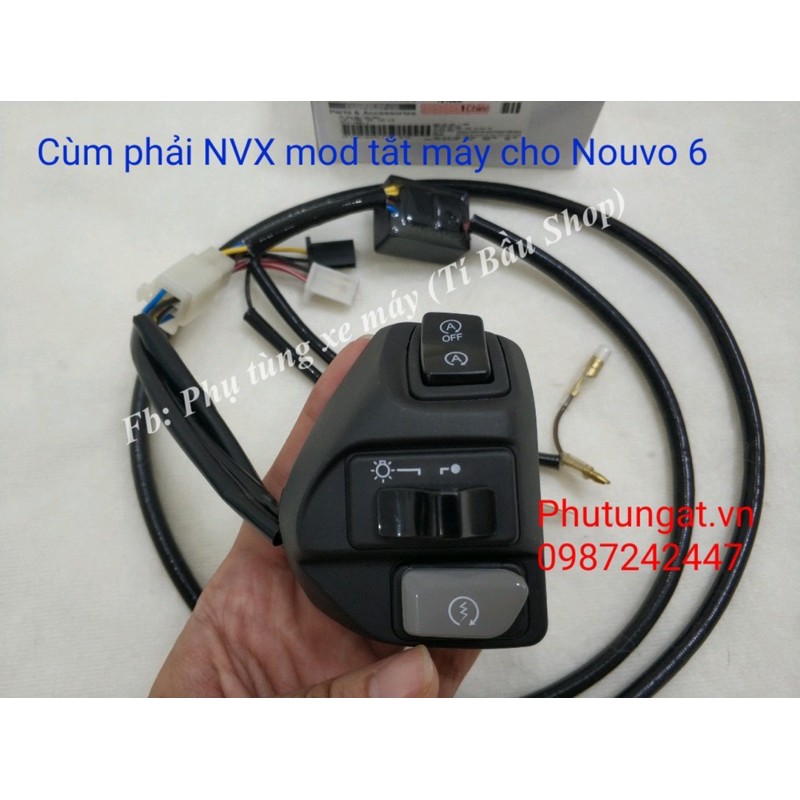 Độ cùm NVX zin chính hãng mod passing tắt máy cho Nouvo 6