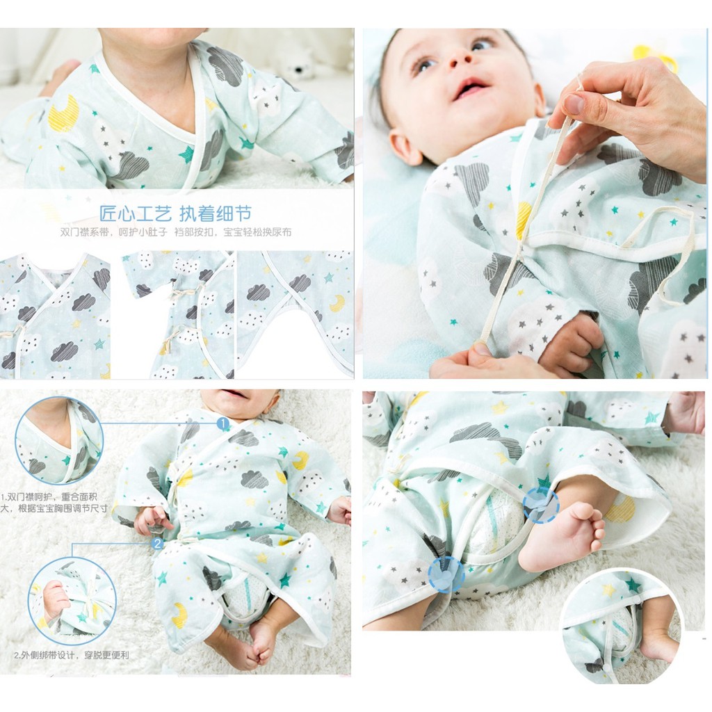 Body Muslin Tree sợi tre cho bé 0-1 tuổi