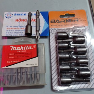 Bộ 01 Mũi Bắn Vít 2 Đầu  65mm 01 Đầu bắn tôn BARKER TT002 8mm