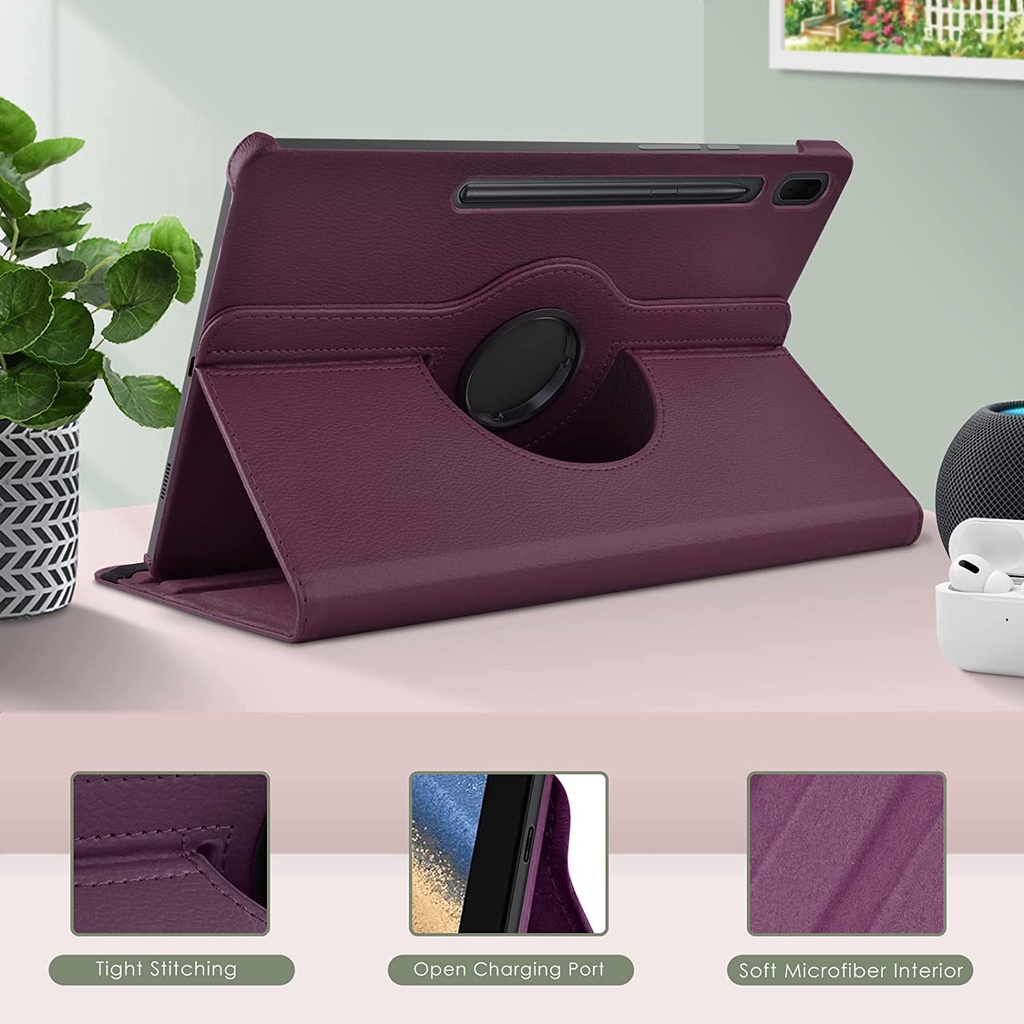 Ốp Máy Tính Bảng Có Giá Đỡ Xoay 360 Độ Cho Samsung Galaxy Tab S8 Ultra 2022 14.6'' S8 Plus S7 FE Plus 12.4 T730 X900 X800