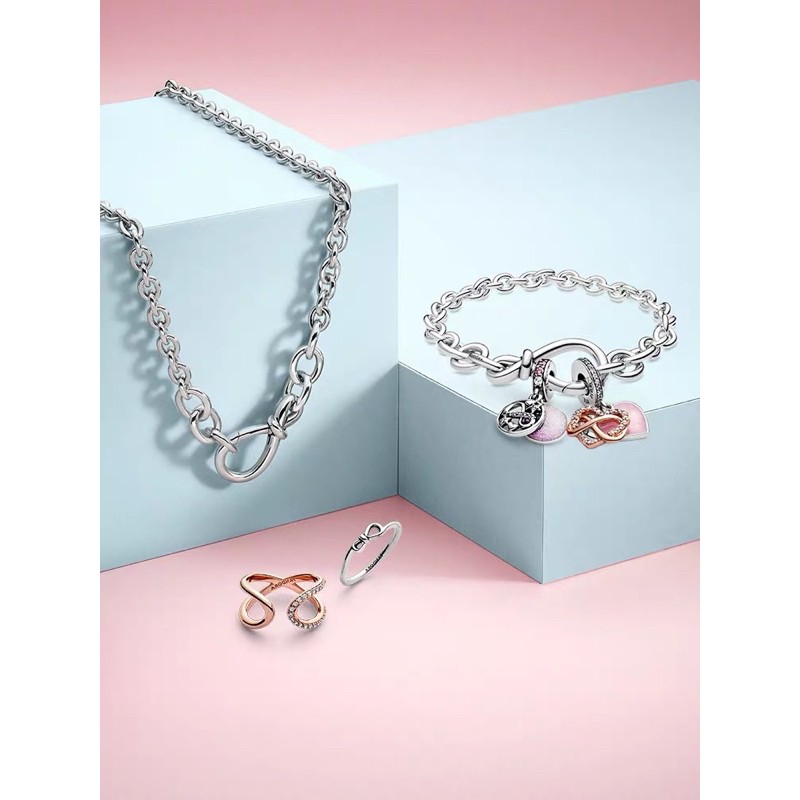 Charm pan treo tim hồng bạc s925 cao cấp