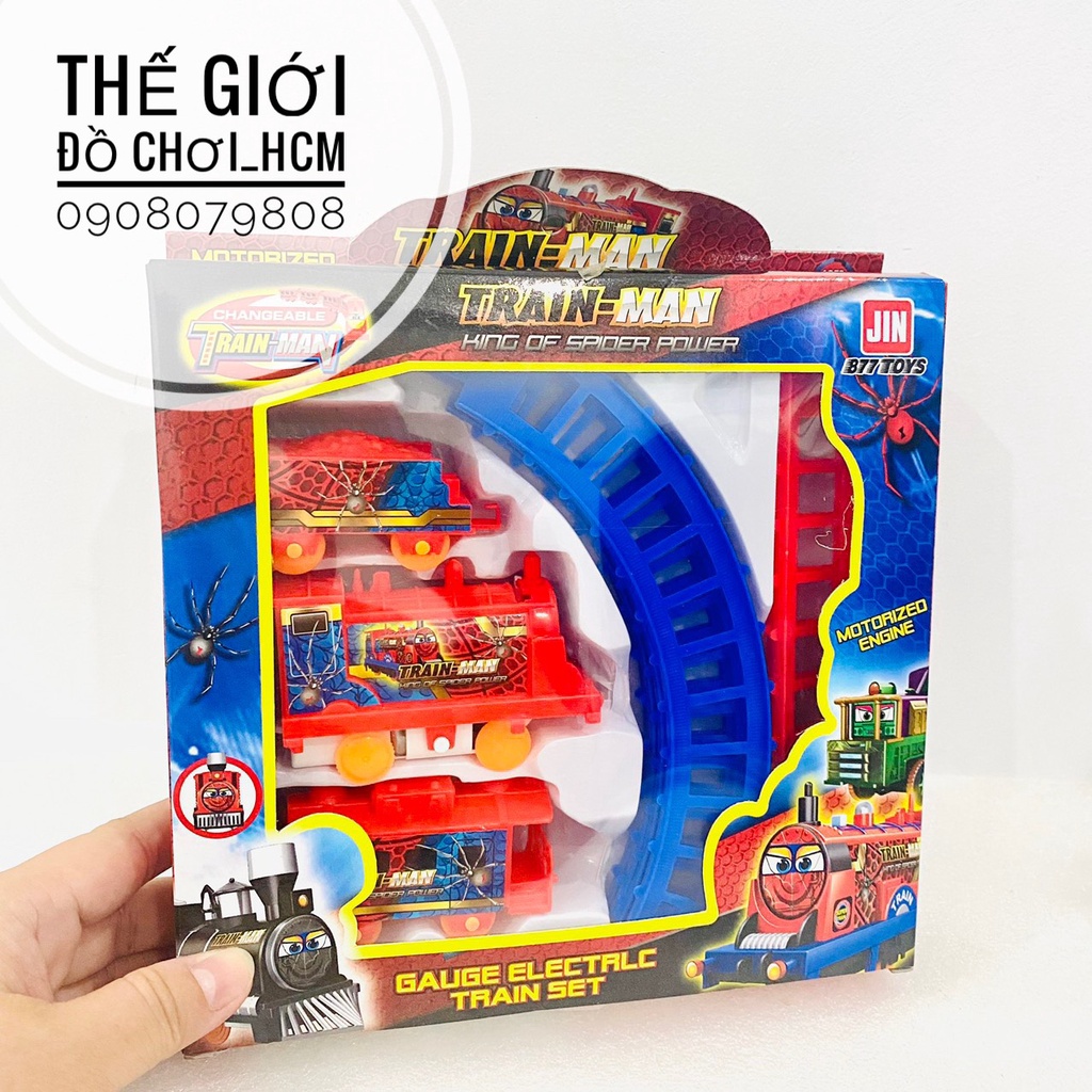 [HOT-NHIỀU MẪU] Hộp đồ chơi đường ray xe tàu lửa tàu hỏa Thomas, spider man cho bé