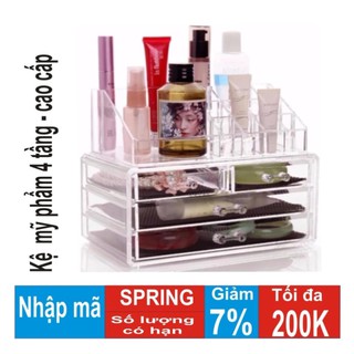 KỆ MỸ PHẨM BẰNG NHỰA MICA 4 TẦNG