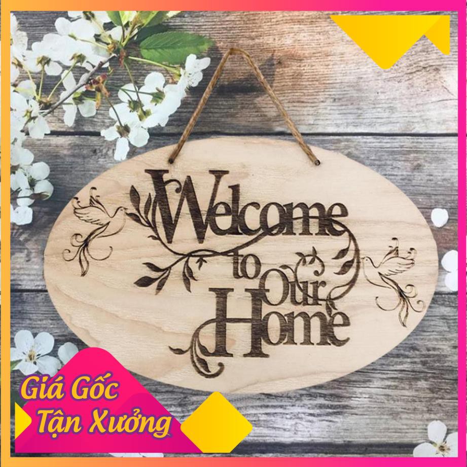 Bảng Gỗ Welcome ( mời vào )  Bàng gỗ DIY