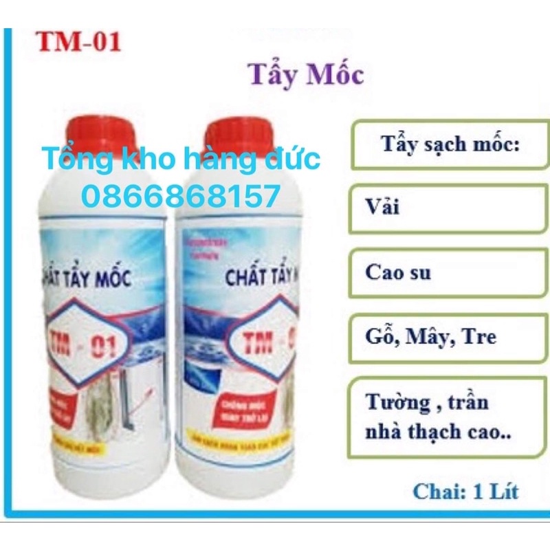Chất tẩy mốc TM-01- tẩy mốc trên mọi vật liệu như tường, gỗ, vải, cao su