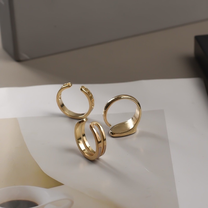 Nhẫn May Mắn Bằng Hợp Kim Màu Xanh Lá / Xanh Lá Phong Cách Hàn Quốc Cá Tính Có Thể Điều Chỉnh