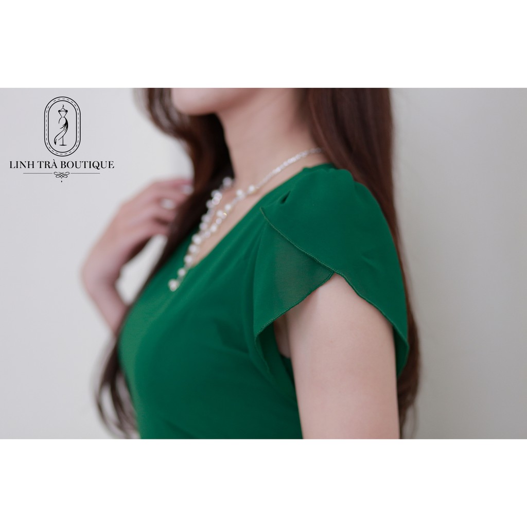 Váy đầm trung niên cao cấp [LINH TRÀ] đầm voan kèm thắt lưng eo thiết kế lịch sự, sang trọng - TM 44 | BigBuy360 - bigbuy360.vn