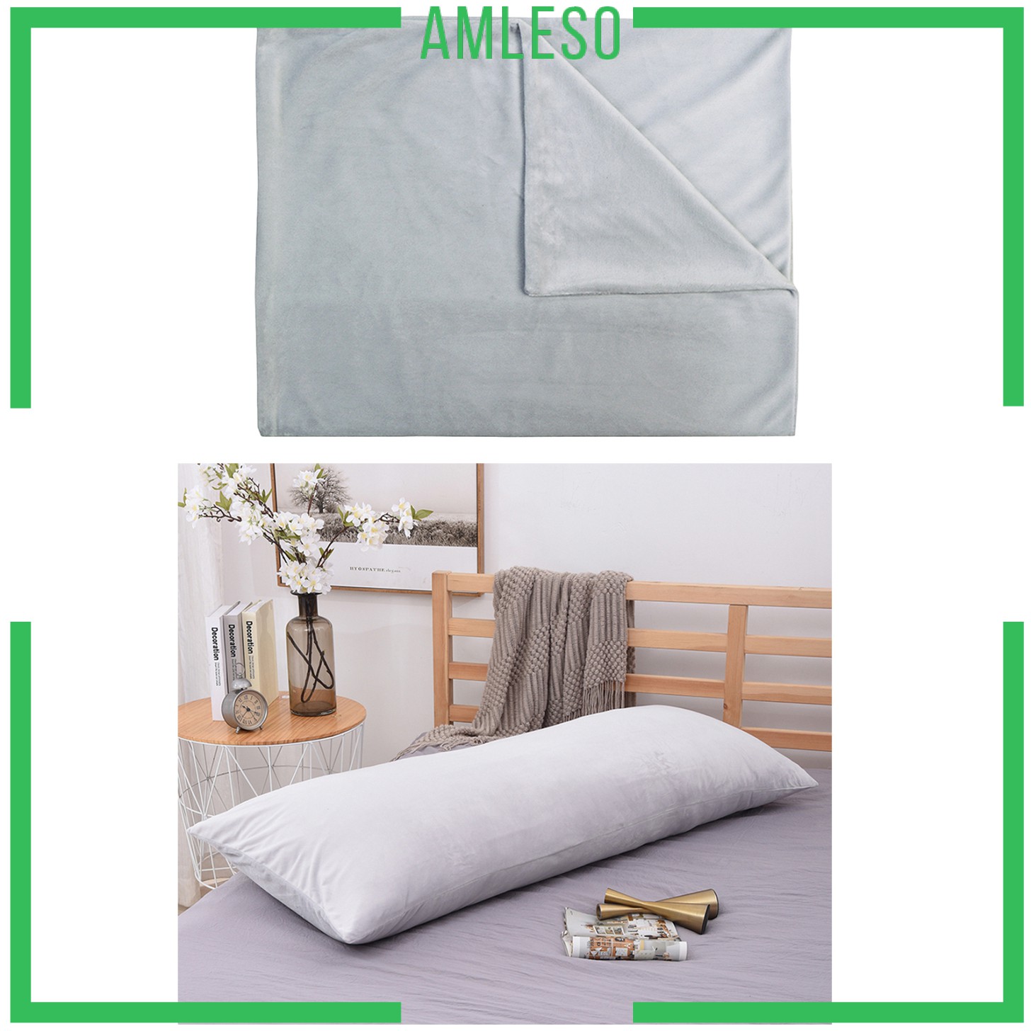 [AMLESO] Non-Allergenic Bolster Pillow Case Long Body Support Orthopedic Pregnancy