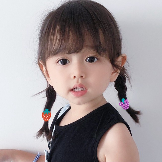 Set 10 Dây/ Chun Buộc Tóc Trái Cây Nhiều Sắc Màu Cho Bé Yêu (giao ngẫu nhiên)   Clovershop68