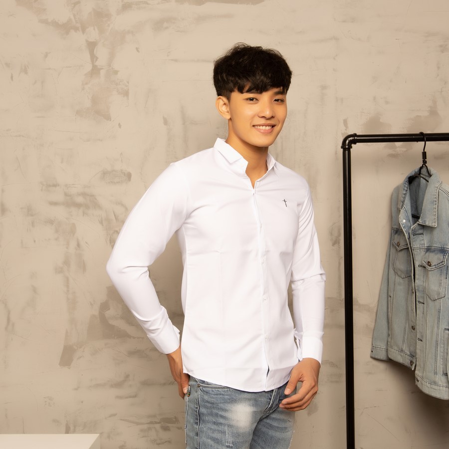 Áo sơ mi nam trắng tay dài vải mịn A401 MĐ | BigBuy360 - bigbuy360.vn
