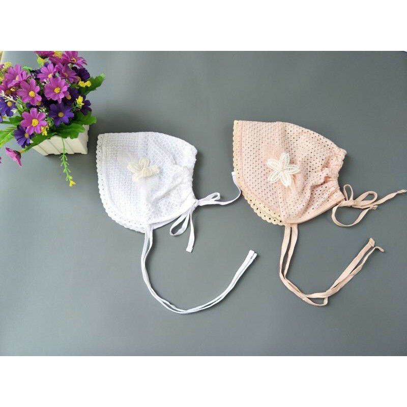 Mũ công chúa phối ren thông hơi cho bé