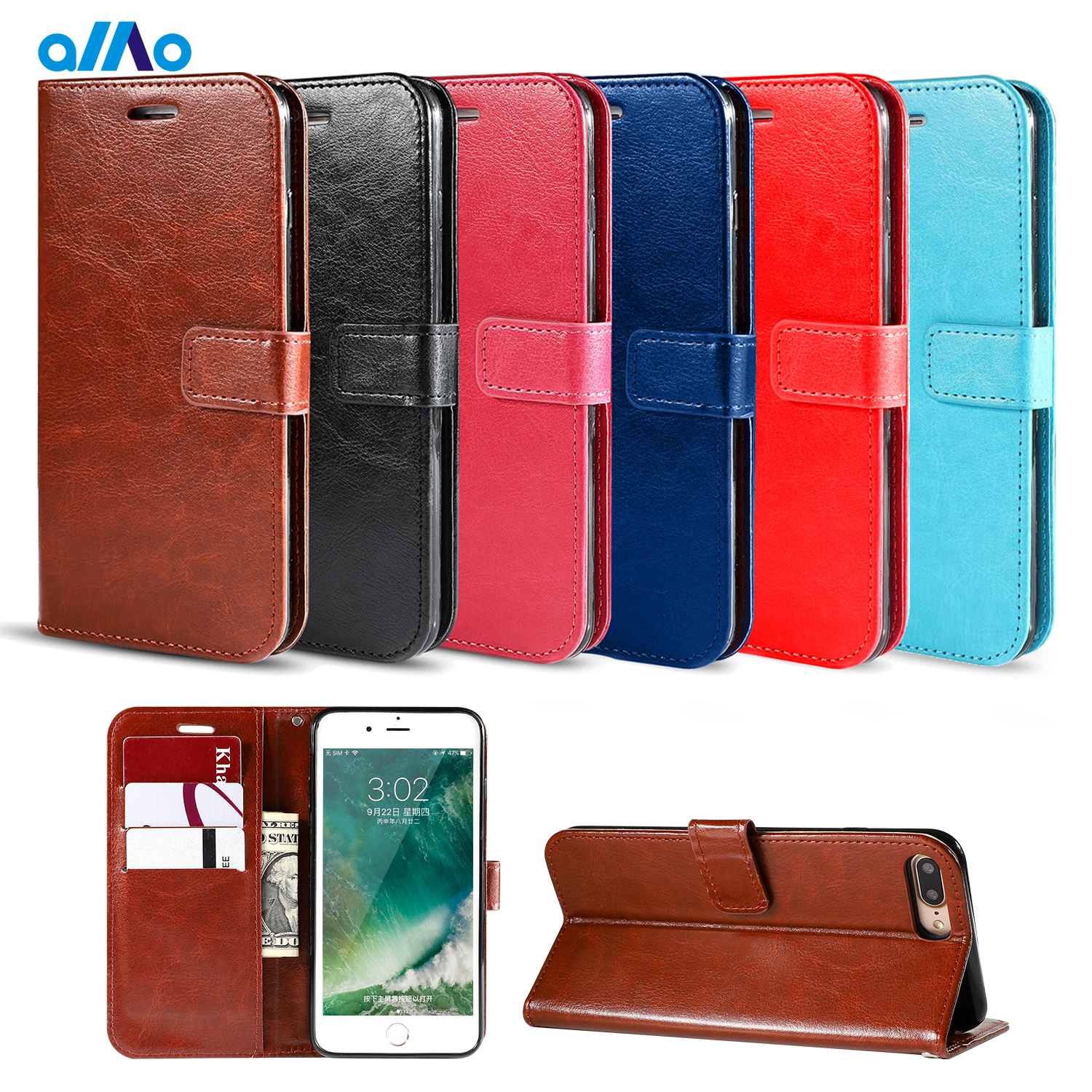 Samsung Galaxy A51 S5 S6 S7 Edge J7 J4 J6 S8 S9 S10 Plus A6S Flip Soft Leather Phone Case Cover