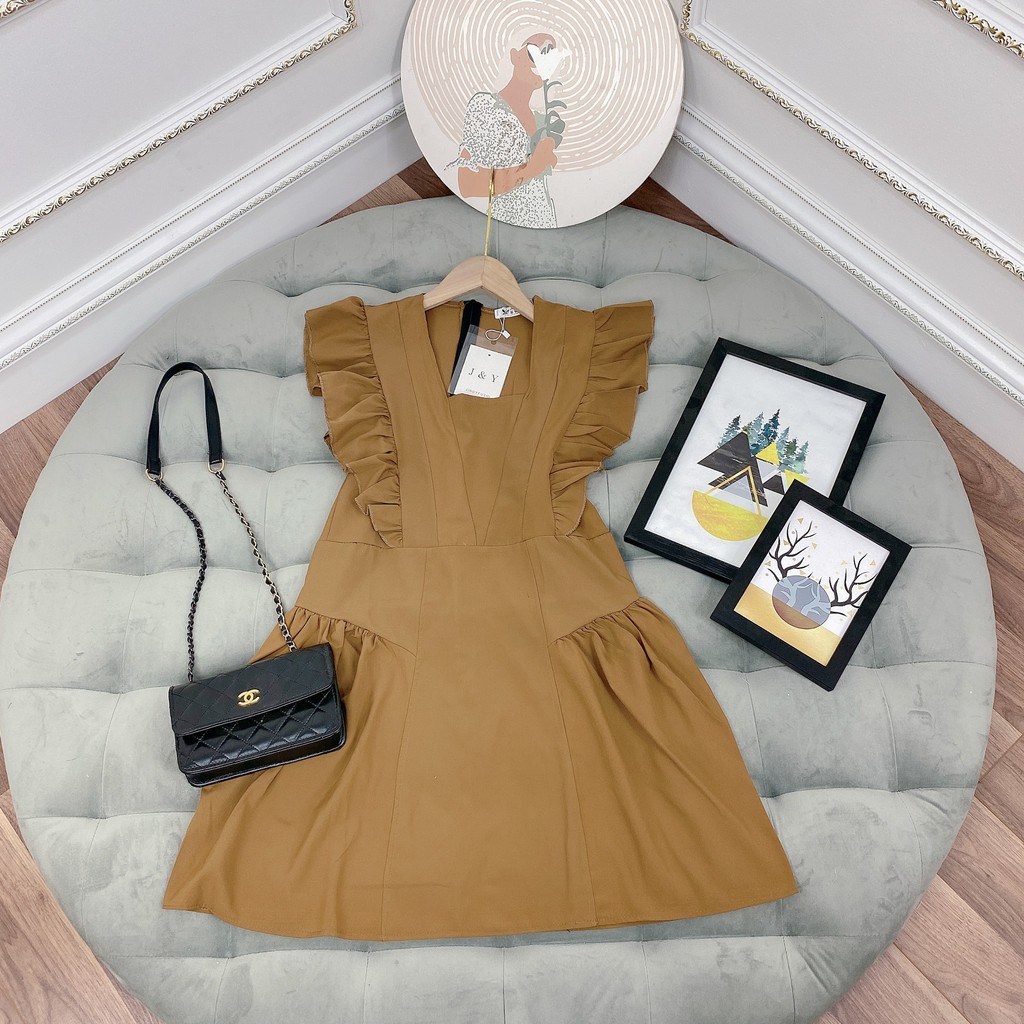 Đầm Nâu Tây Thiết Kế Xòe Cánh Tiên | BigBuy360 - bigbuy360.vn