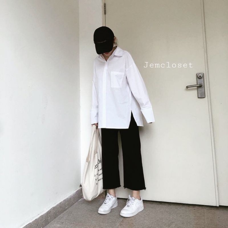 Quần kaki dài ống rộng vải dày đẹp.