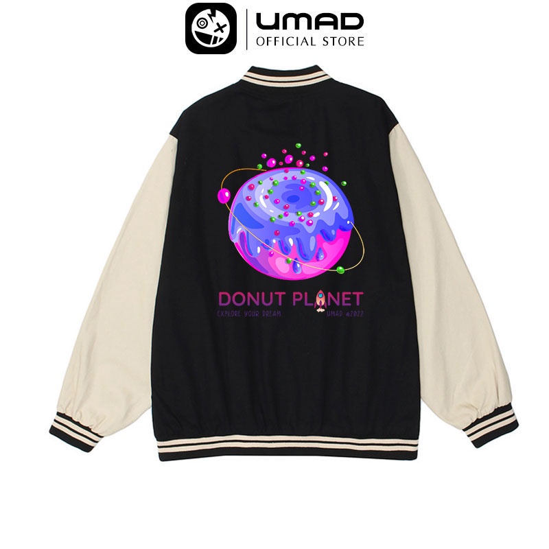 Áo khoác Bomber UMAD mẫu SPACE PLANET form rộng phông Unisex nam nữ vải nỉ cotton 100% dày đẹp hot 2022