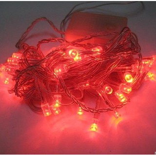Dây đèn led trang trí loại không chớp 8m/ sợi  màu đỏ