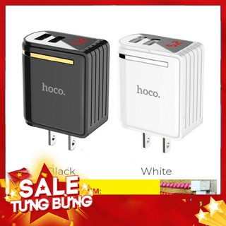 Củ sạc hoco c39 - sạc nhanh 2 cổng 2.4a, đèn led - bh 12 tháng
