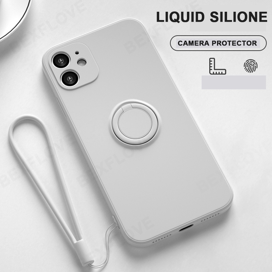 Ốp Điện Thoại Silicon Có Giá Đỡ Từ Tính Và Dây Đeo Cho iPhone 14 13 12 11 Pro MAX Mini X XS MAX XR 6 6S 7 8 Plus 12Pro 13Pro
