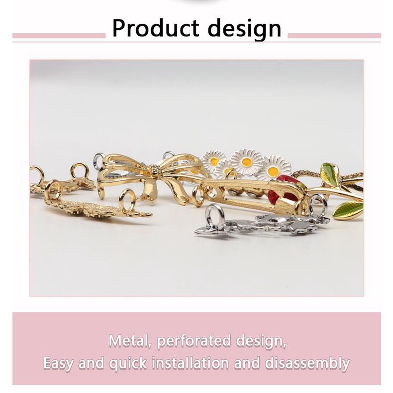 1 Phụ Kiện Trang Trí Dây Giày Bằng Kim Loại Đính Đá Thời Trang DIY