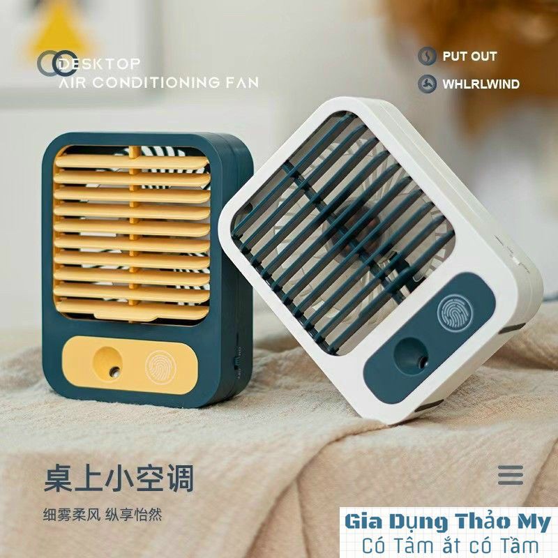 Quạt phun sương mini✨Quạt tích điện✨Quạt hơi nước F893 sạc điện usb, quạt điều hòa hơi nước tạo ẩm để bàn,pin lion 1500m