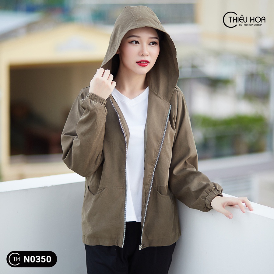 Áo Khoác Nữ Trung Niên Đẹp  chất liệu Kaki siêu mát mẻ chống tia UV cực tốt THIỀU HOA  AK1N0350