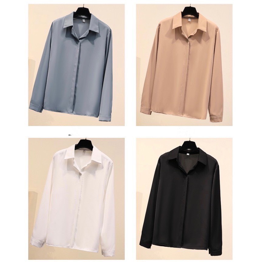 Sơ Mi Lụa Nam Cổ Bẻ Thiết Kế Giấu Cúc Tinh Tế Phong Cách Hàn Quốc - SM22
