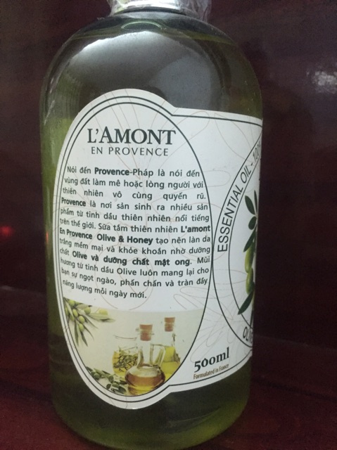 Sữa tắm L'amont Olive, Mật ong 500ml