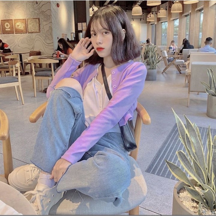 Áo Croptop YAN Cổ Tim Tay Dài Phối Khuy Unisex (4 | BigBuy360 - bigbuy360.vn