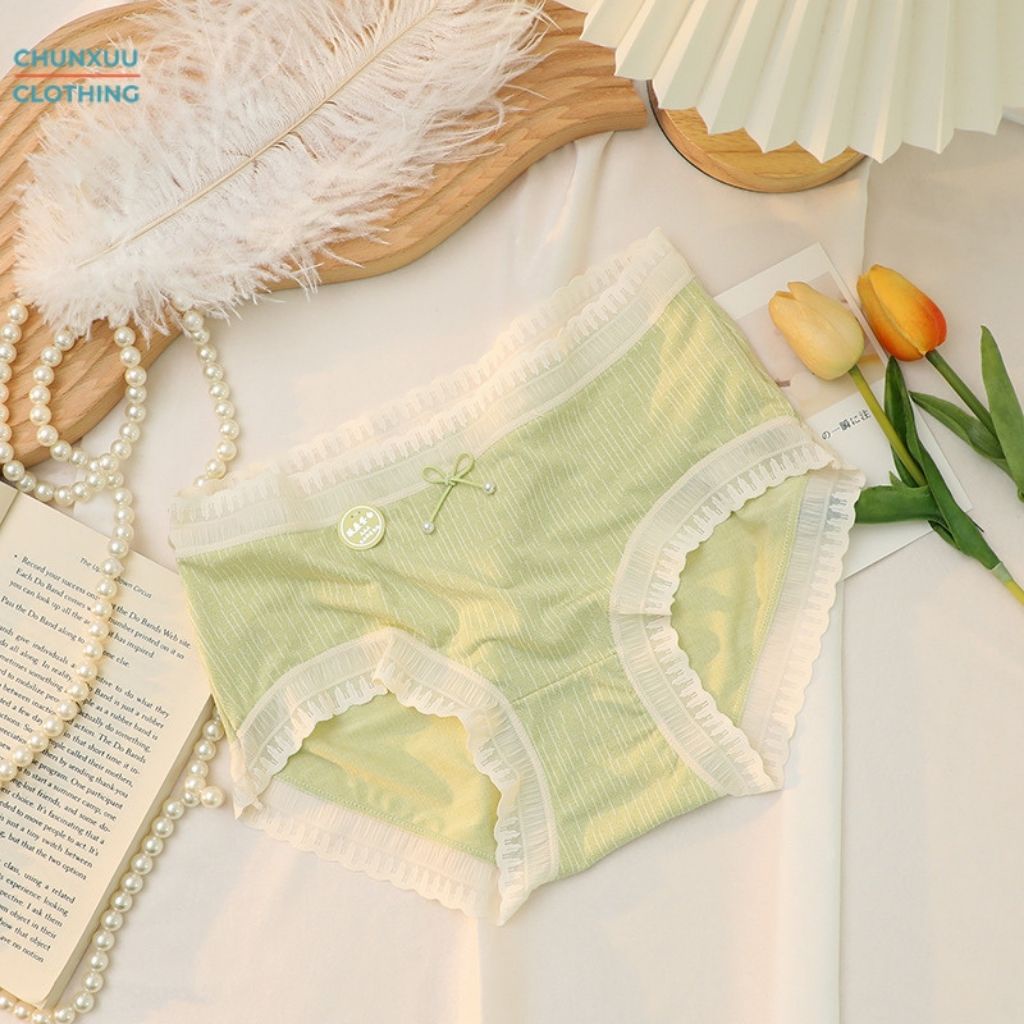 Quần lót nữ cotton cao cấp Chunxuu phối viền ren mềm mại dễ thương - QC50