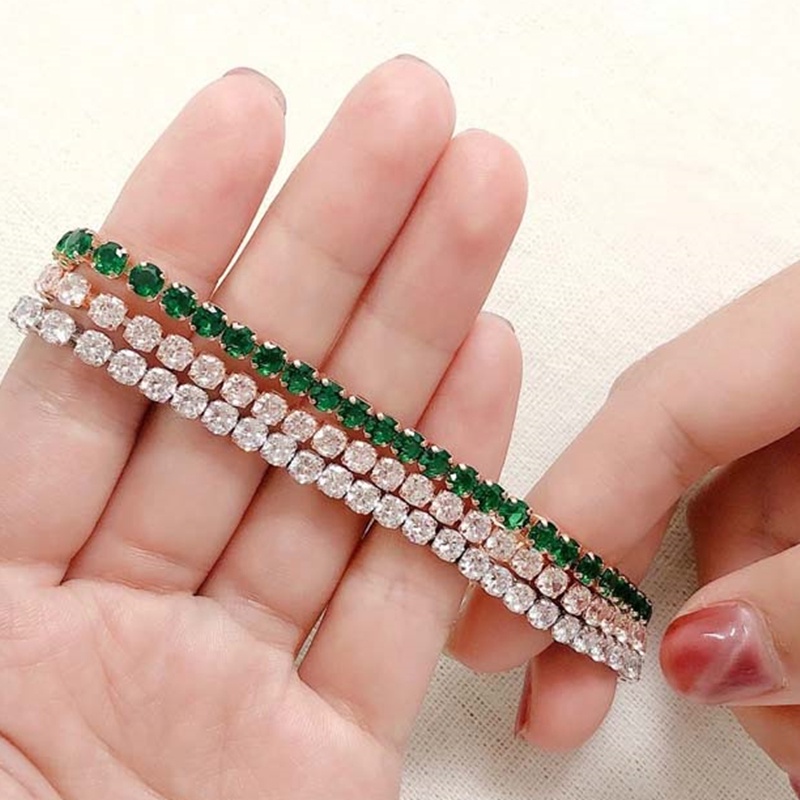 Vòng tay đính đá zircon nhiều màu lấp lánh có thể điều chỉnh kích thước