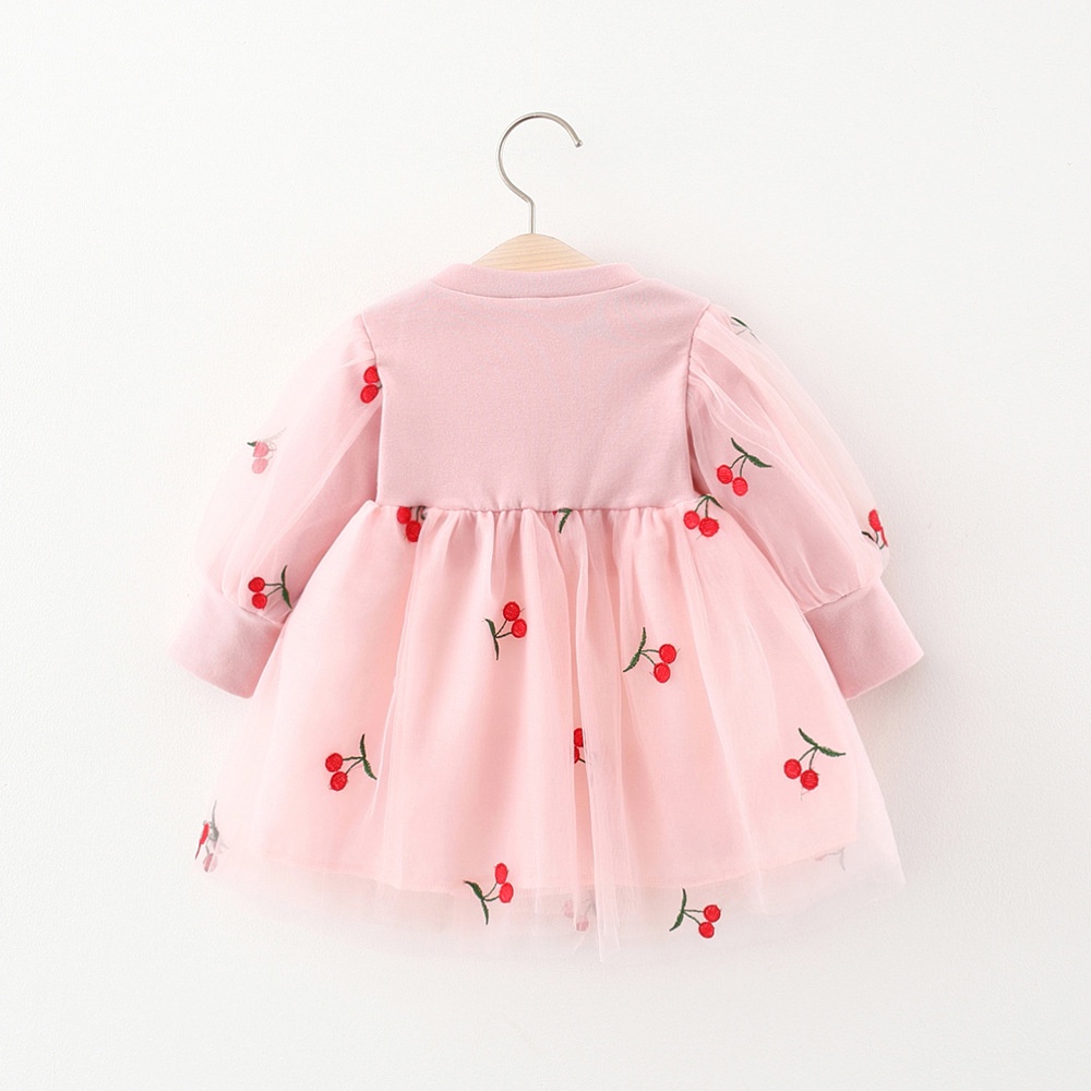 Đầm Công Chúa Chất Liệu Cotton Mềm Mại Tay Dài Thêu Họa Tiết Dễ Thương Thoải Mái Cho Bé Gái