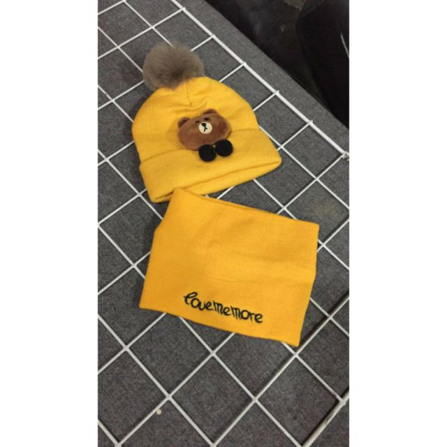 Sét Mũ Len kèm Khăn cho bé